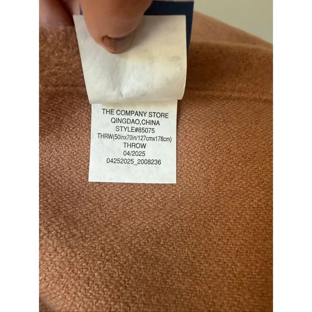 The Company Store Legends Luxury Luxe Lambswool Throw - Toast Brown